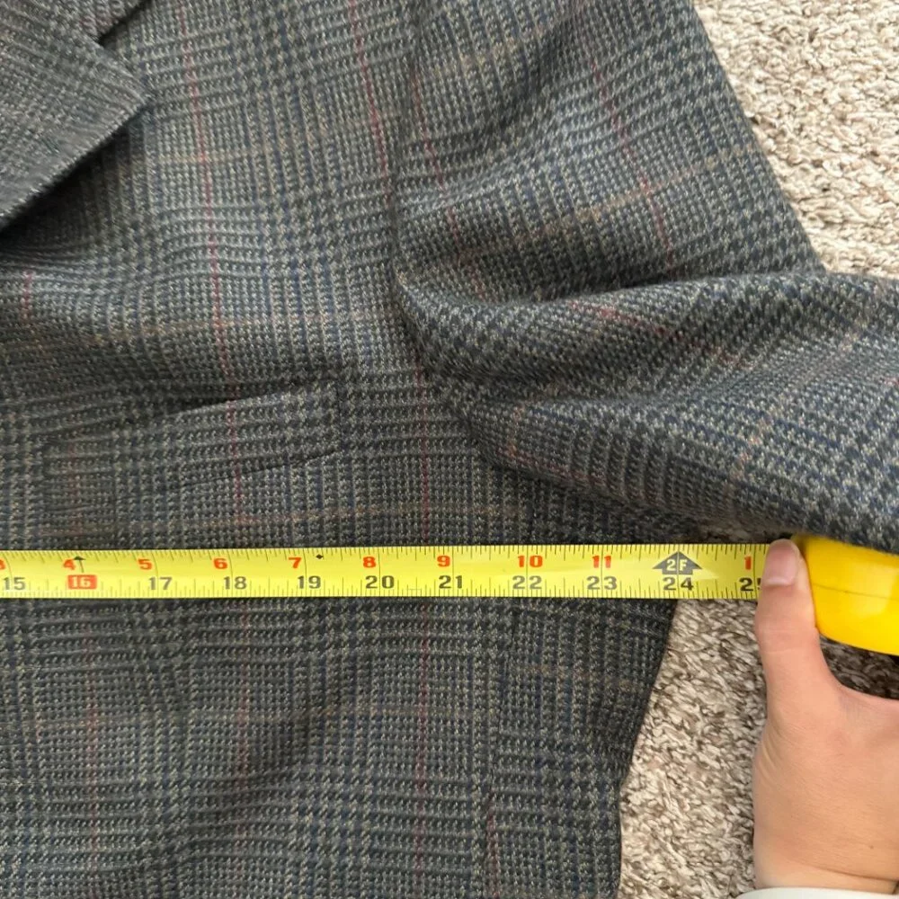 Brooks Brothers 346 Cashmere Wool Blend plaid blazer sz 46 Regular
